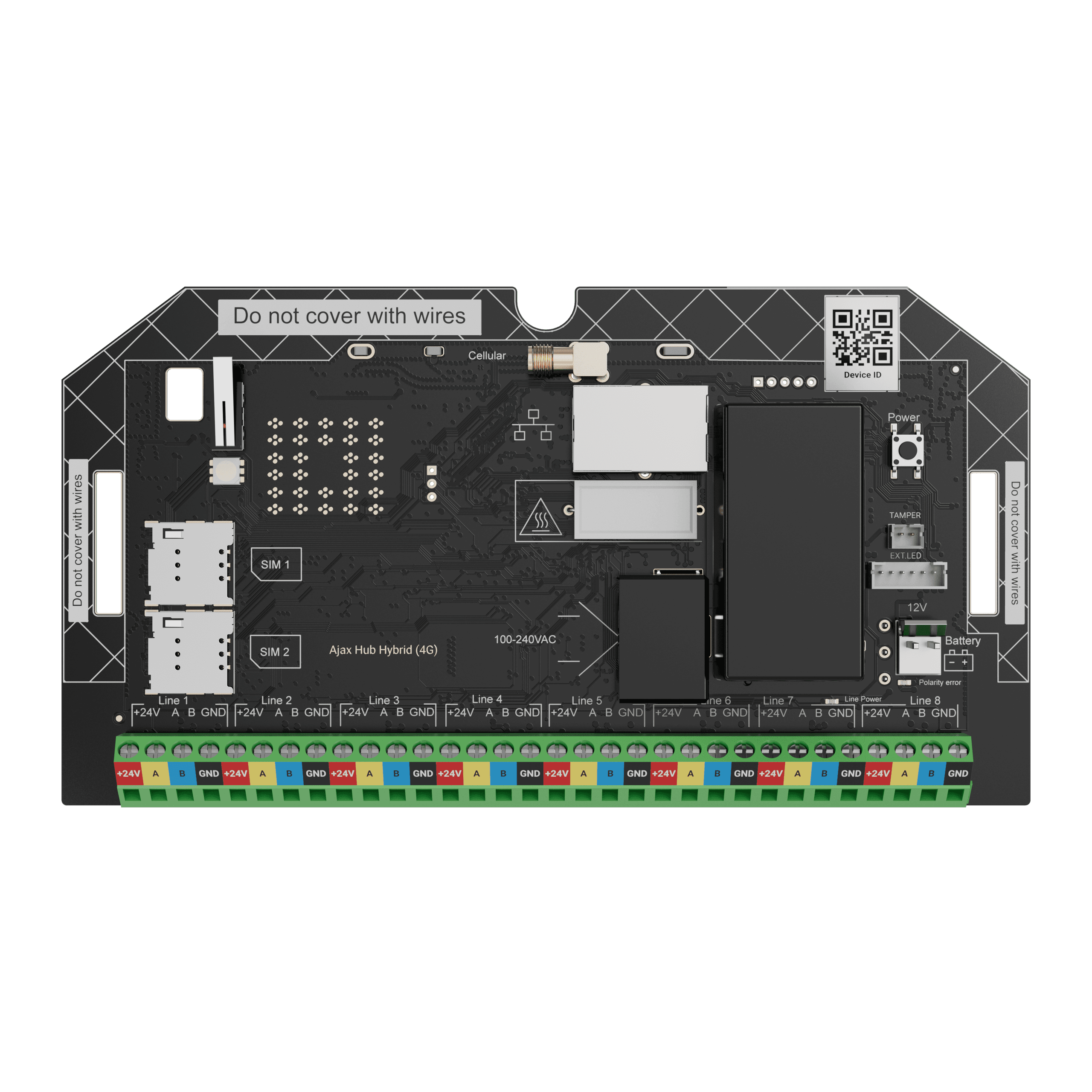 AJAX SUPERIOR FIBRA Hub Hybrid (4G) (without casing)