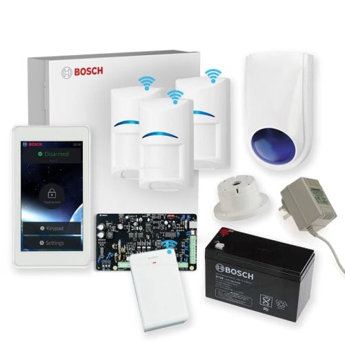 Bosch 3000 Series Alarm Kit with 5″ TouchOne Code Pad, 3 x Bosch Gen2 Wireless PIRS and Accessories