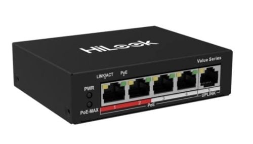 HiLook NS-0105P-35(B) 5-Port PoE Network Switch – 35W Total Budget, Desktop Design
