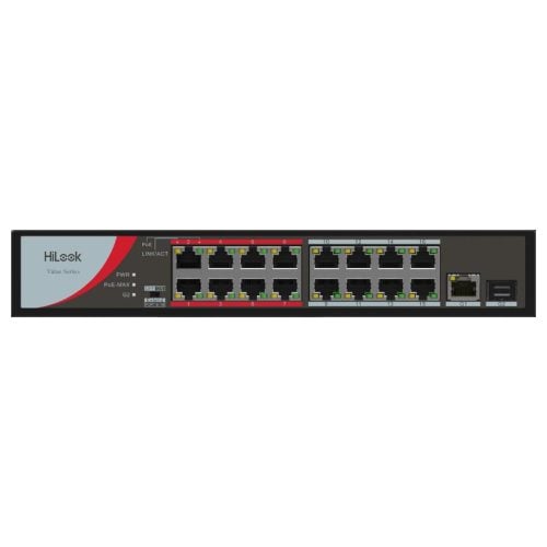 Hikvision NS-0318P-130(B) 16Port 100 Mbps Long-Range PoE Unmanaged Switch with Gigabit Uplink & 250m Extend Mode