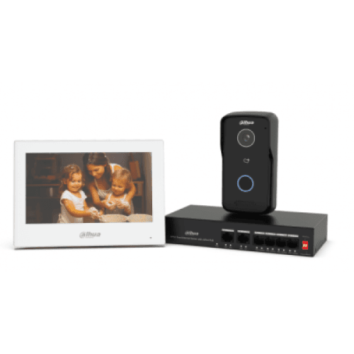 Dahua KTP03W-S2 IP Video Intercom Kit 2 MP Villa Station, 7″ Touchscreen Monitor, PoE WHITE