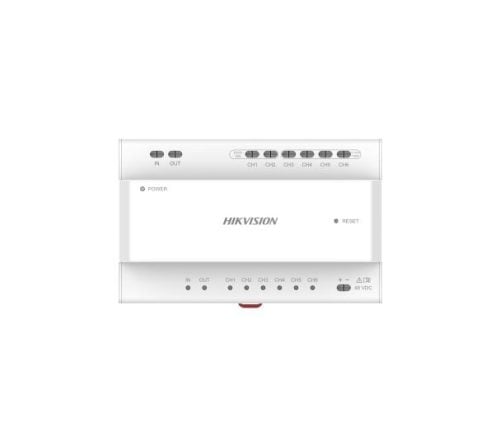 Hikvision DS-KAD7060EY 2-Wire HD Distributor with 8 Interface Indicators, DIN Rail Installation, 48VDC Power Input & Cascade Support
