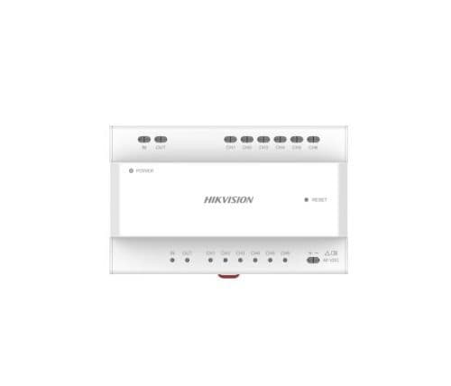 Hikvision DS-KAD7060EY-S 2-Wire HD Distributor with 8 Interface Indicators, DIN Rail Installation, 48VDC Power Input & Cascade Support