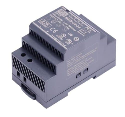 Hikvision DS-KAW60-2N 60W 24VDC Power Supply with 2-Wire IP Distributor Support, DIN Rail Mounting & 85–264VAC Input