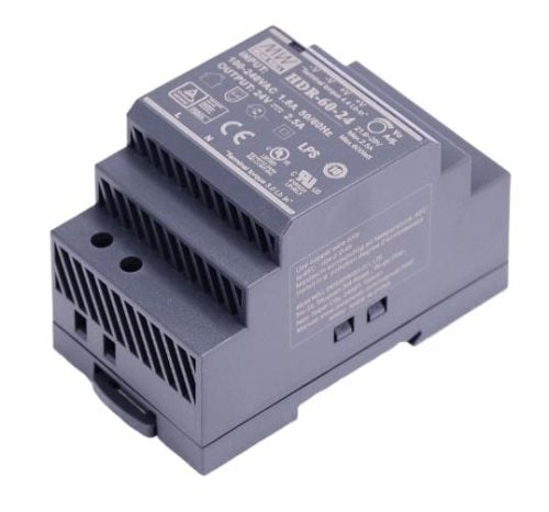 Hikvision DS-KAW60-2N 60W 24VDC Power Supply with 2-Wire IP Distributor Support, DIN Rail Mounting & 85–264VAC Input