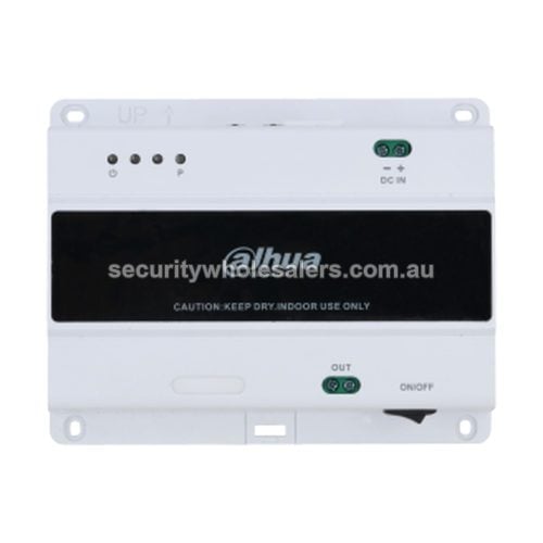 Dahua VTNS1001B-2 2-Wire Intercom Switch DIN Rail Mount 4 Monitor 2 Door Station RJ45 White