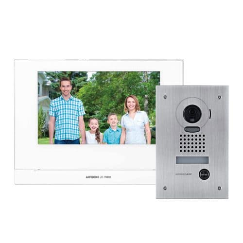 Aiphone JOS-1FW JO 7″ Video Intercom Kit, WiFi, Vandal Door Station, Flush Mount