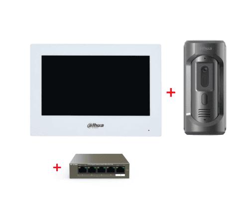 Dahua KIT-DHI-7INWHT2101E-P 7inch Touch Screen IP Intercom Kit