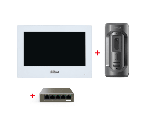 Dahua KIT-DHI-7INWHT2101E-P 7inch Touch Screen IP Intercom Kit