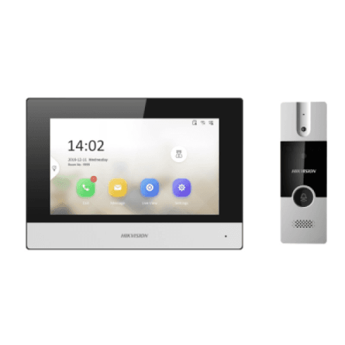 Hikvision DS-KIS302-P Hybrid Intercom Kit, 4 Wire Door & 4-Wire/IP/WiFi Room, 1 to 1, with PSU