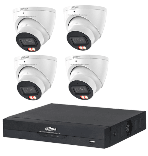 Dahua 4 x 8MP DH-IPC-HDW3867EM-S-IL-ANZ Turret Security CCTV Kit with 8CH Wizsense NVR