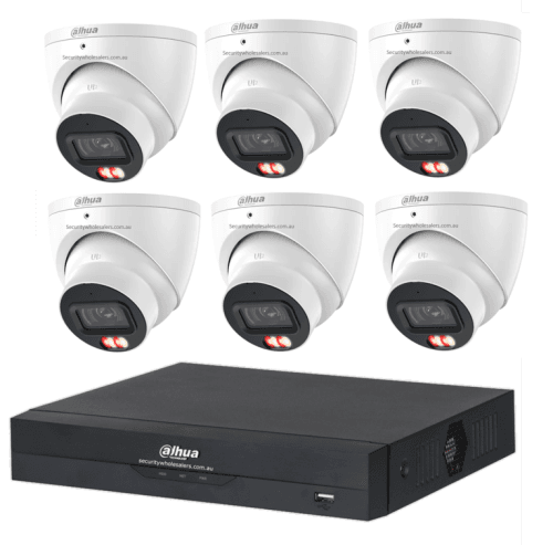 Dahua 6 x DH-IPC-HDW3867EM-S-IL-ANZ Starlight Turret Cameras, AI NVR CCTV Kit