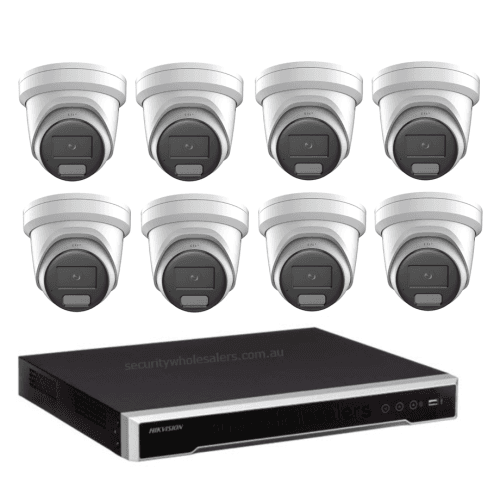 8MP Hikvision Colorvu 3.0 HYBRID CCTV Kit: 8 x DS-2CD2387G3-LIS2UY/SL Liveguard Gen 3 Cameras + 8CH M Series NVR / 4TB