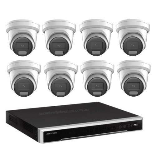 8MP Hikvision Colorvu 3.0 HYBRID CCTV Kit: 8 x DS-2CD2387G3-LIS2UY/SL Liveguard Gen 3 Cameras + 8CH M Series NVR / 4TB