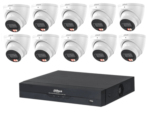 Dahua 10 x 8MP DH-IPC-HDW3867EM-S-IL-ANZ Fixed Starlight Turret Cameras, 16CH AI NVR