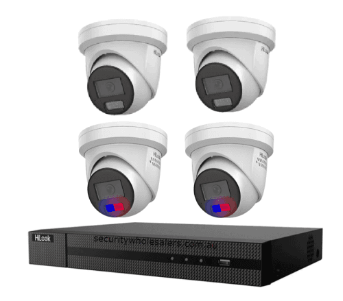 HiLook Hikvision 6MP AcuSense CCTV Kit – 2x Colour Deterrence IPC-T269-MU/SL + 2x Turret IPC-T361H-MU + 8CH PoE NVR (NVR-108MH-C/8P)