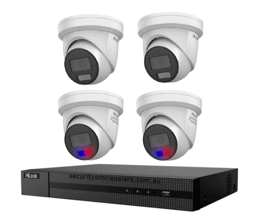 HiLook Hikvision 6MP AcuSense CCTV Kit – 2x Colour Deterrence IPC-T269-MU/SL + 2x Turret IPC-T361H-MU + 8CH PoE NVR (NVR-108MH-C/8P)