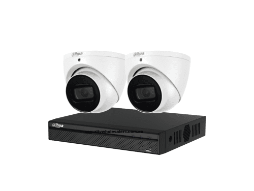 Dahua 2 x 6MP DH-IPC-HDW3666EMP-S-AUS Turret Security Kit 30m IR 2.8mm + 4CH NVR Wizsense