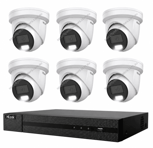 HiLook Hikvision 6MP Pro Series CCTV Kit – 6x Turret IPC-T363H-MU + 8CH PoE NVR (NVR-108MH-C/8P)