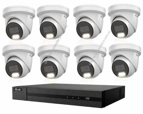 HiLook Hikvision 8MP Pro Series CCTV Kit – 8x Turret IPC-T383H-MU + 8CH PoE NVR (NVR-108MH-C/8P)