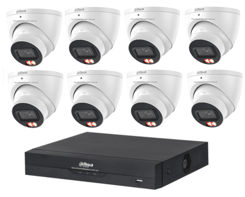 Dahua 24/7 WizColor 16CH CCTV Kit – 8x WizColor Turrets with SMD 4.0 + 16CH PoE NVR (DH-IPC-HDW2549EMP-S-PRO-ANZ, DHI-NVR4216-16P-AI/ANZ)