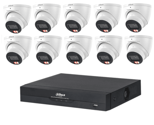 Dahua 24/7 WizColour 16CH CCTV Kit – 10x WizColor Turrets with SMD 4.0 + 16CH PoE NVR (DH-IPC-HDW2549EMP-S-PRO-ANZ, DHI-NVR4216-16P-AI/ANZ)