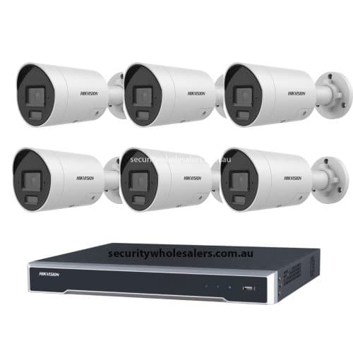 Hikvision 6MP 8CH CCTV Kit: 6x Darkfighter Mini Bullet Cameras & 8CH PoE NVR with 4TB