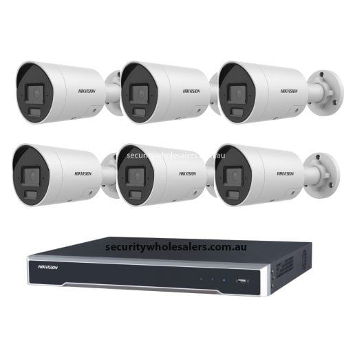 Hikvision 6MP 8CH CCTV Kit: 6x Darkfighter Mini Bullet Cameras & 8CH PoE NVR with 4TB