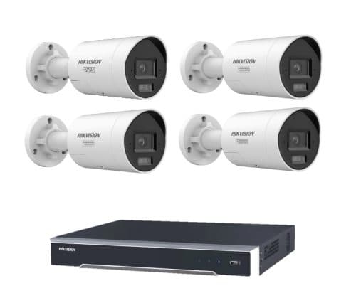 Hikvision 6MP Smart Hybrid Light 4 Camera Kit 4 Channel PoE NVR NO HDD