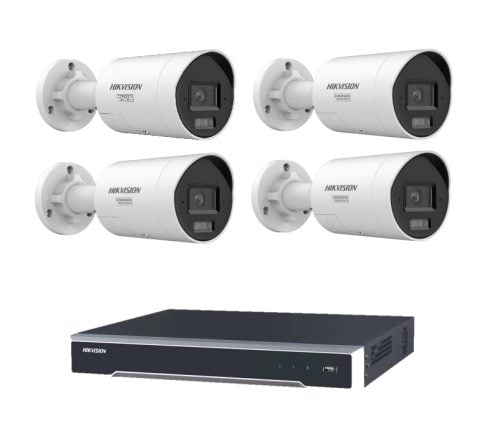 Hikvision 6MP Smart Hybrid Light 4 Camera Kit 4 Channel PoE NVR NO HDD