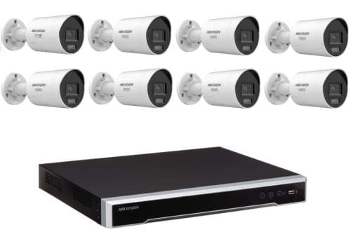 Hikvision 8 Camera Kit with 8CH PoE 8K NVR, 8x 6MP ColorVu Mini Bullet Cameras, 4TB HDD Included