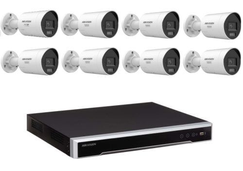 Hikvision 8 Camera Kit with 8CH PoE 8K NVR, 8x 6MP ColorVu Mini Bullet Cameras, 4TB HDD Included