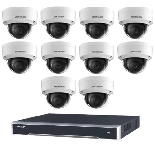 Hikvision 10 Camera 6MP AcuSense Security Kit with 16CH 16 PoE 8K NVR, 10x Fixed Turret Cameras, Built-In Microphone, No HDD Included