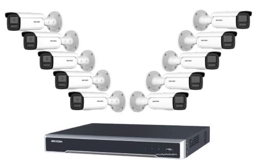 Hikvision 6MP AcuSense Black Bullet 10 Camera Kit with 16CH PoE 8K NVR, 60m IR, NO HDD INCLUDED