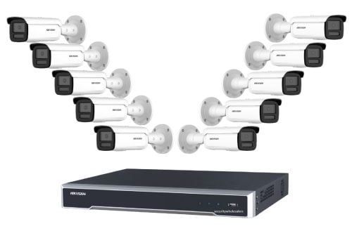 Hikvision 6MP AcuSense Black Bullet 10 Camera Kit with 16CH PoE 8K NVR, 60m IR, NO HDD INCLUDED