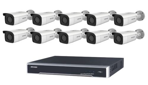Hikvision 8MP AcuSense Bullet 10 Camera Kit with 16CH PoE 8K NVR, 50m IR, NO HDD INCLUDED