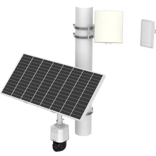 Hikvision 4MP ColorVu DS-2XS3Q47G1-LDWH-C18S40-B Solar PT Camera Bundle Kit with SMA-ADAPTER, AF003-100 Waterproof Sealing Tape & Two-Way Audio