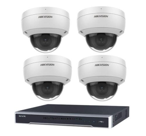 Hikvision 6MP 4CH CCTV Kit: 4x Dome Cameras with AcuSense & Darkfighter + 4CH PoE NVR
