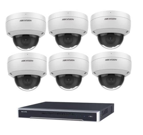 Hikvision 6MP 8CH CCTV Kit: 6x Dome Cameras with AcuSense + 8CH PoE NVR with 4TB