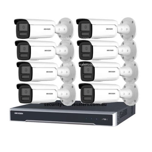 Hikvision 6MP 8CH CCTV Kit: 8x Darkfighter Bullet Cameras with AcuSense + 8CH PoE NVR with 4TB