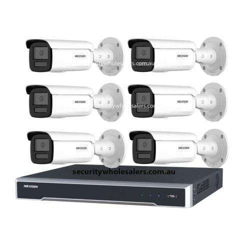 Hikvision 6MP AcuSense CCTV Kit – 6x Darkfighter Bullet Cameras + 8CH PoE NVR with 4TB