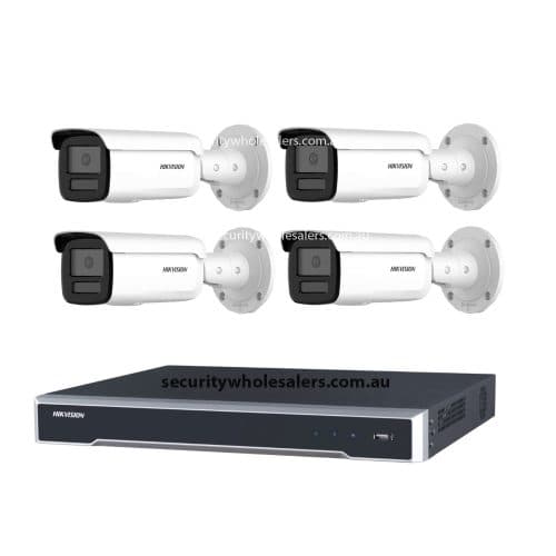 Hikvision 6MP 4CH CCTV Kit: 4x Darkfighter Bullet Cameras with AcuSense + 4CH PoE NVR