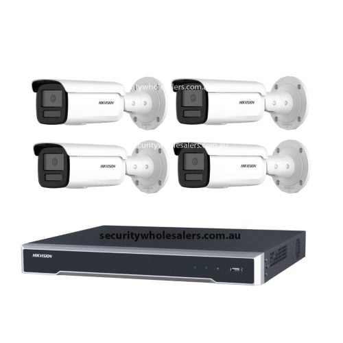 Hikvision 6MP 4CH CCTV Kit: 4x Darkfighter Bullet Cameras with AcuSense + 4CH PoE NVR