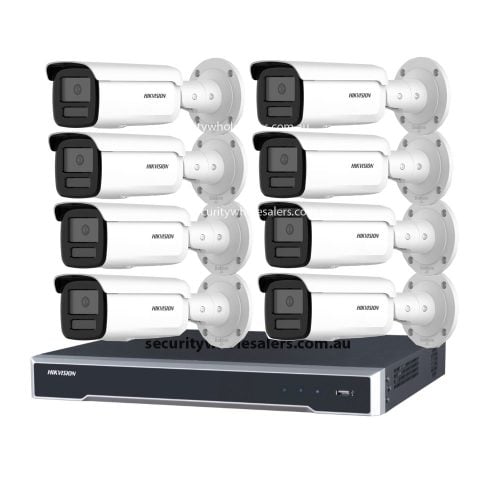 Hikvision 6MP 8CH CCTV Kit: 8x Darkfighter Bullet Cameras with AcuSense + 8CH PoE NVR with No HDD