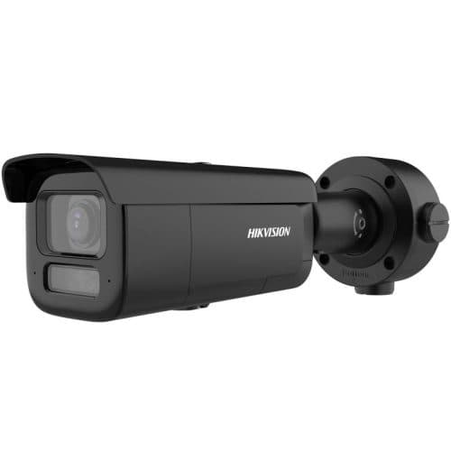 Hikvision 6MP AcuSense DS-2CD3666G2HT-LIZSY-BLK Black Bullet Camera with Motorised Varifocal Lens, Hybrid Light, Audio & Alarm