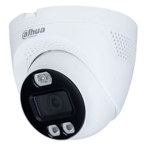 Dahua 5MP Full-Color DH-HAC-ME1509TQP-PV-0280B HDCVI Turret Camera with Active Deterrence, 2.8mm Lens, 40m Warm Light