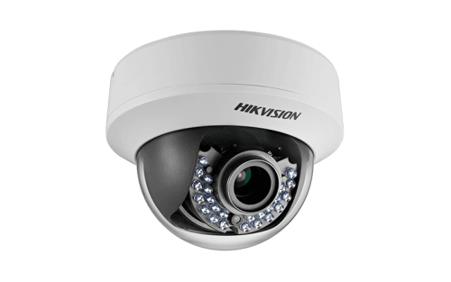 Hikvision HIK-E56D5TAVPIR3 TVI Outdoor Dome Camera, HD1080p, 40m IR, 12 VDC/ 24VAC, IP66, 2.8-12mm Len