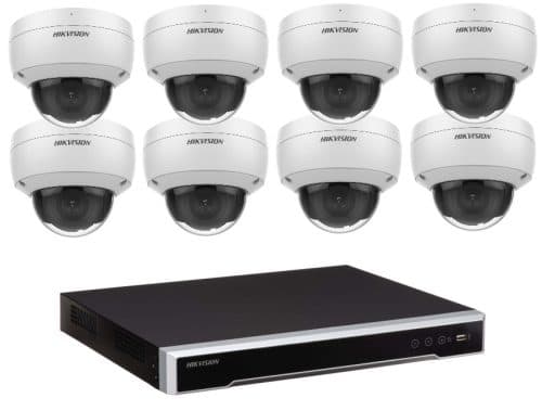 8MP 8CH Hikvision CCTV Kit: 8 x Outdoor Vandalproof Domes with Acusense + 8CH NVR / 4TB