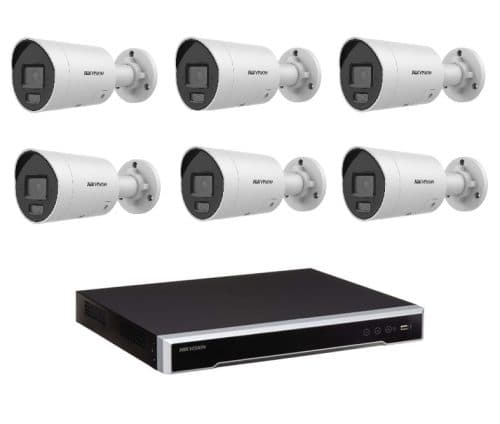 Hikvision 6MP AcuSense CCTV Kit – 6x Mini Bullet Cameras + 8CH PoE NVR NO HDD