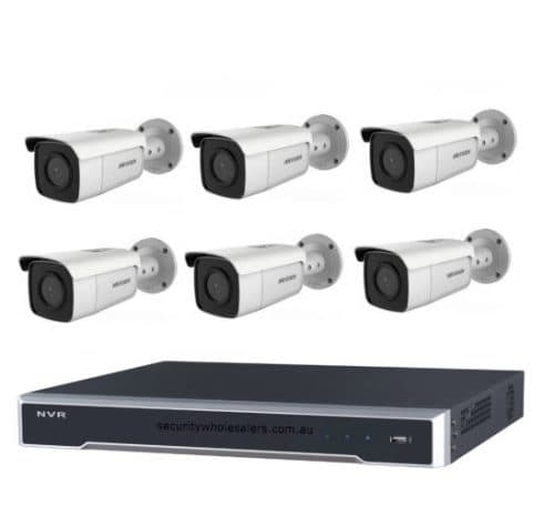 8MP 8CH Hikvision CCTV Kit: 6 x Outdoor Bullet Cameras powered by Darkfighter & Acusense + 8CH NVR
